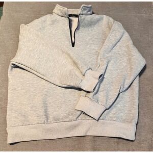 Trendy Queen Gray Quarter Zip Sweatshirt Pullover Size L